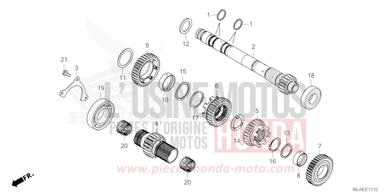 TRANSMISSION (MAINSHAFT) (CMX1100D/D2) for CMX 1100 "Rebel" GUNMETAL BLACK METLLIC (NHC52) from 2024